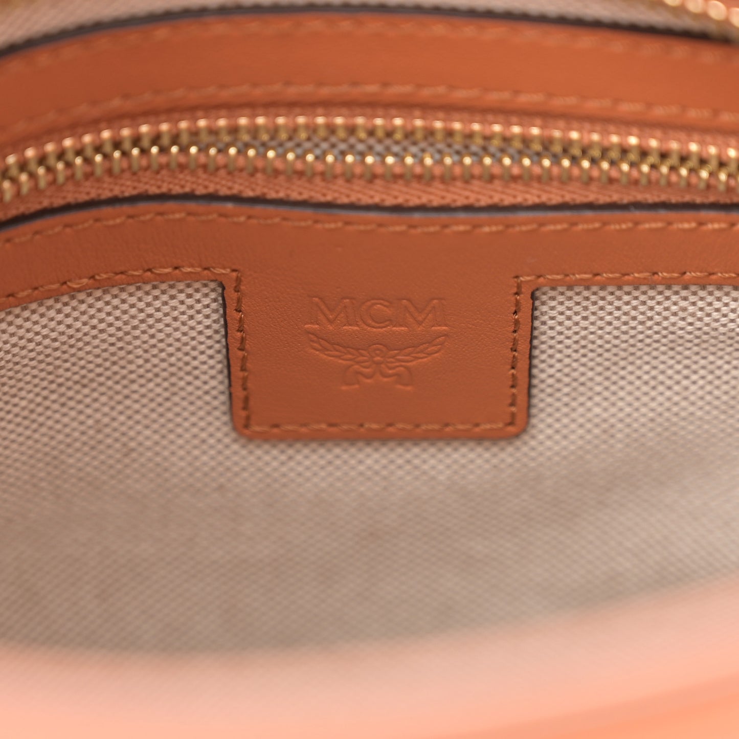 Visetos Nappa Mini Toni Top Zip Shopper Tote Cognac
