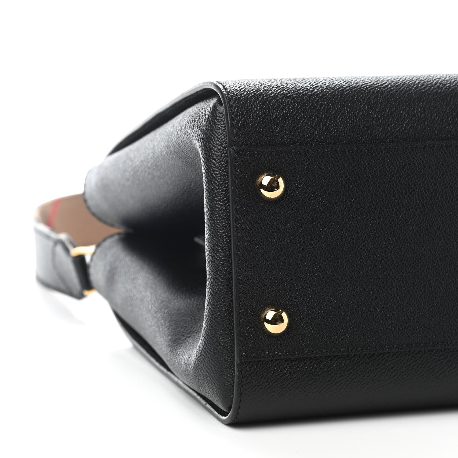 Burberry Soft Grain Calfskin Medium Buckle Tote Black 8 of 9