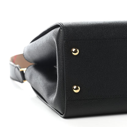 Burberry Soft Grain Calfskin Medium Buckle Tote Black 8 of 9