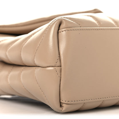 Saint Laurent Calfskin Y Quilted Monogram Small Loulou Chain Satchel Dark Beige Dark Beige 9 of 10