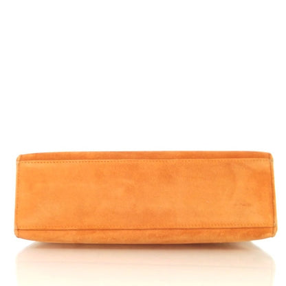 Hermes Suede Mini KELLY Clutch Tangerine Orange 4 of 8