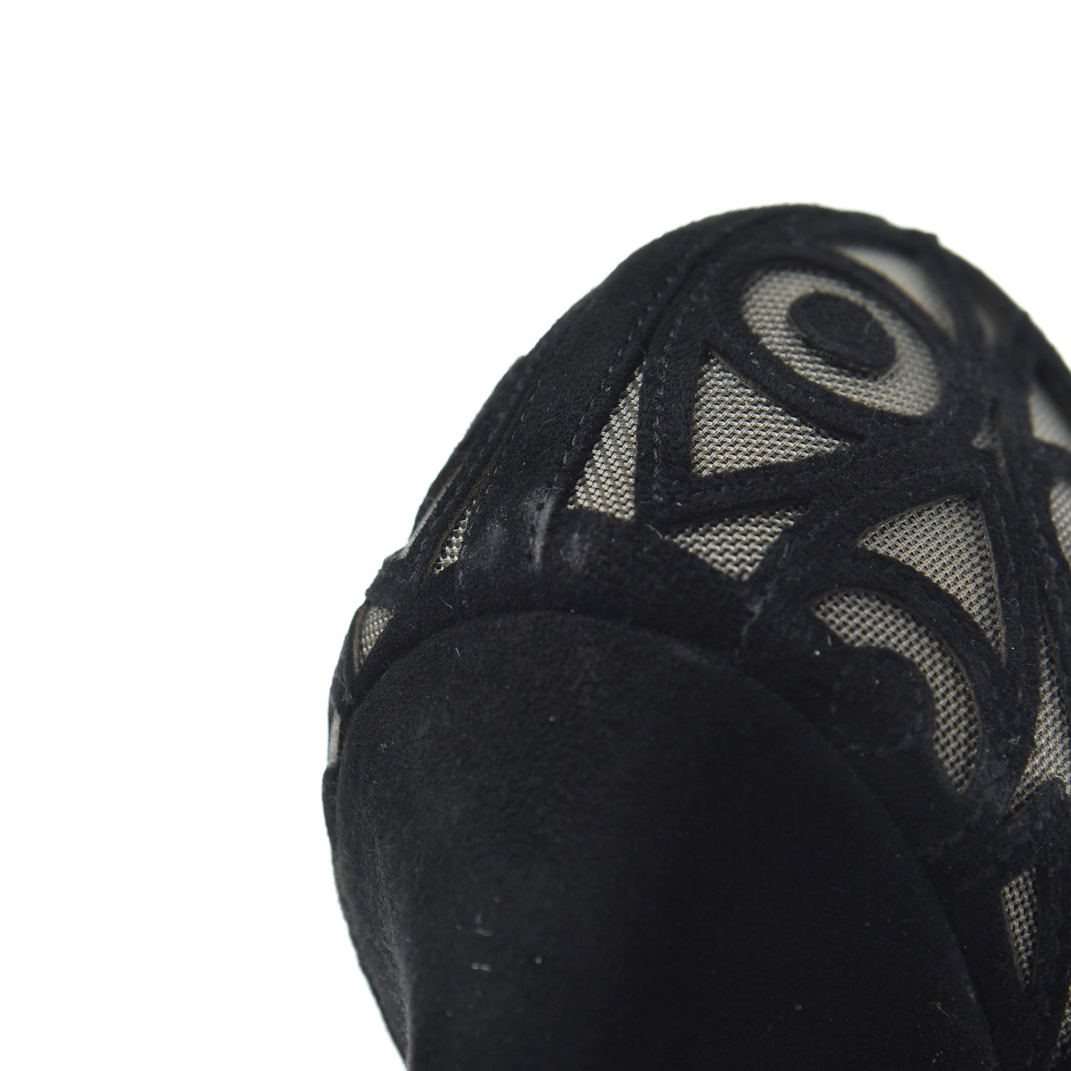 Christian Dior Suede Mesh Eye Embroidered D-Choc Pumps 38 Black 17 of 17