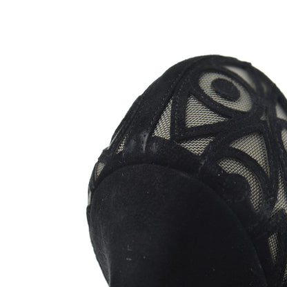 Christian Dior Suede Mesh Eye Embroidered D-Choc Pumps 38 Black 17 of 17
