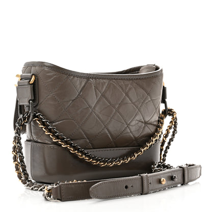 Chanel Aged Calfskin Quilted Small Gabrielle Hobo Grey 2 of 9