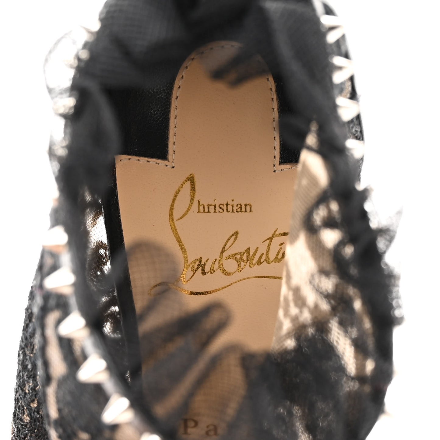 Lace Studded Pigalle 100 Booties 36 Black
