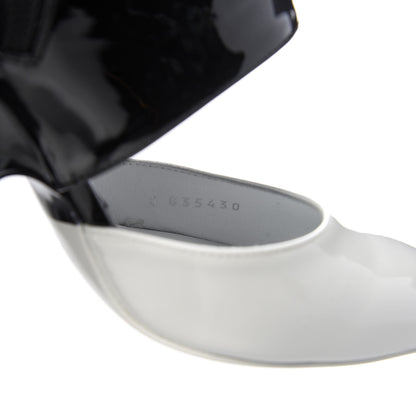 Chanel Patent Calfskin Pumps 36 Black White 9 of 10