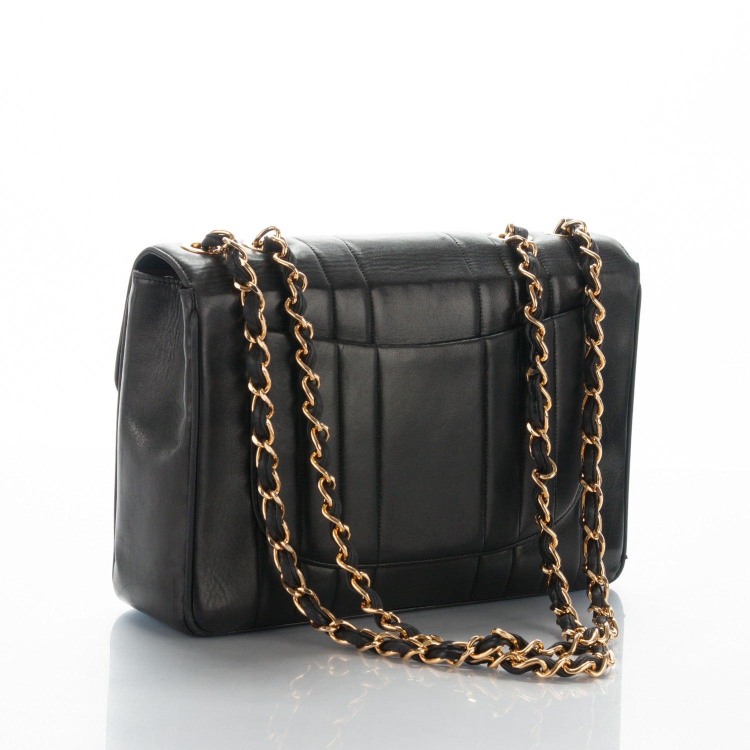 Chanel Lambskin Vertical Quilt Jumbo Flap Black 3 of 8