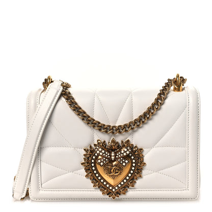 Dolce & Gabbana Calfskin Medium Devotion Crossbody Bag White 1 of 11