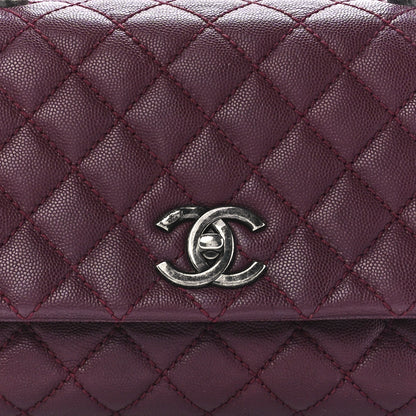 Chanel Caviar Quilted Small Coco Handle Flap Burgundy 9 of 12