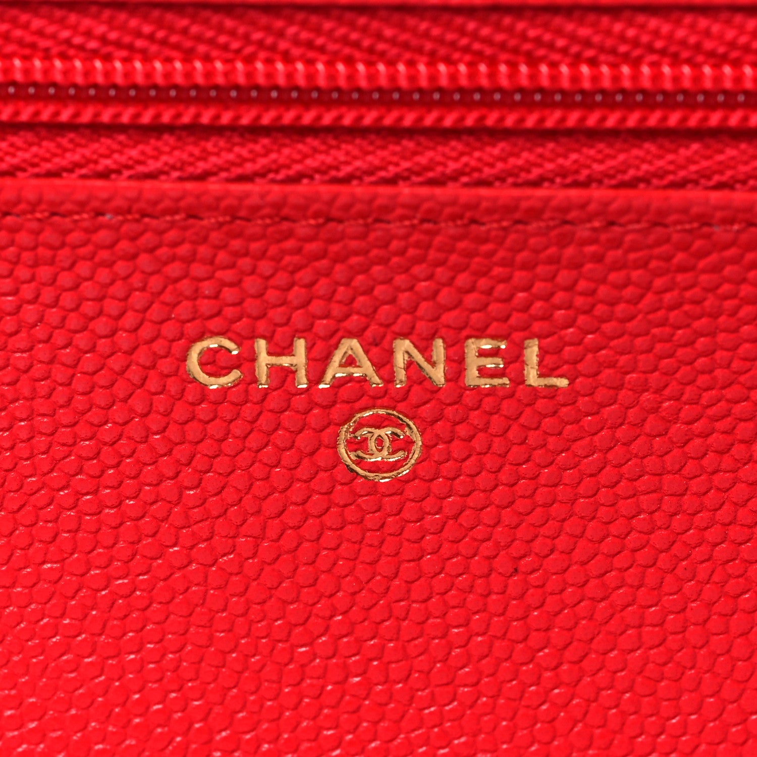Chanel Caviar Quilted Wallet On Chain WOC Red 6 of 11