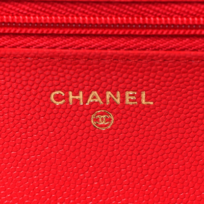 Chanel Caviar Quilted Wallet On Chain WOC Red 6 of 11