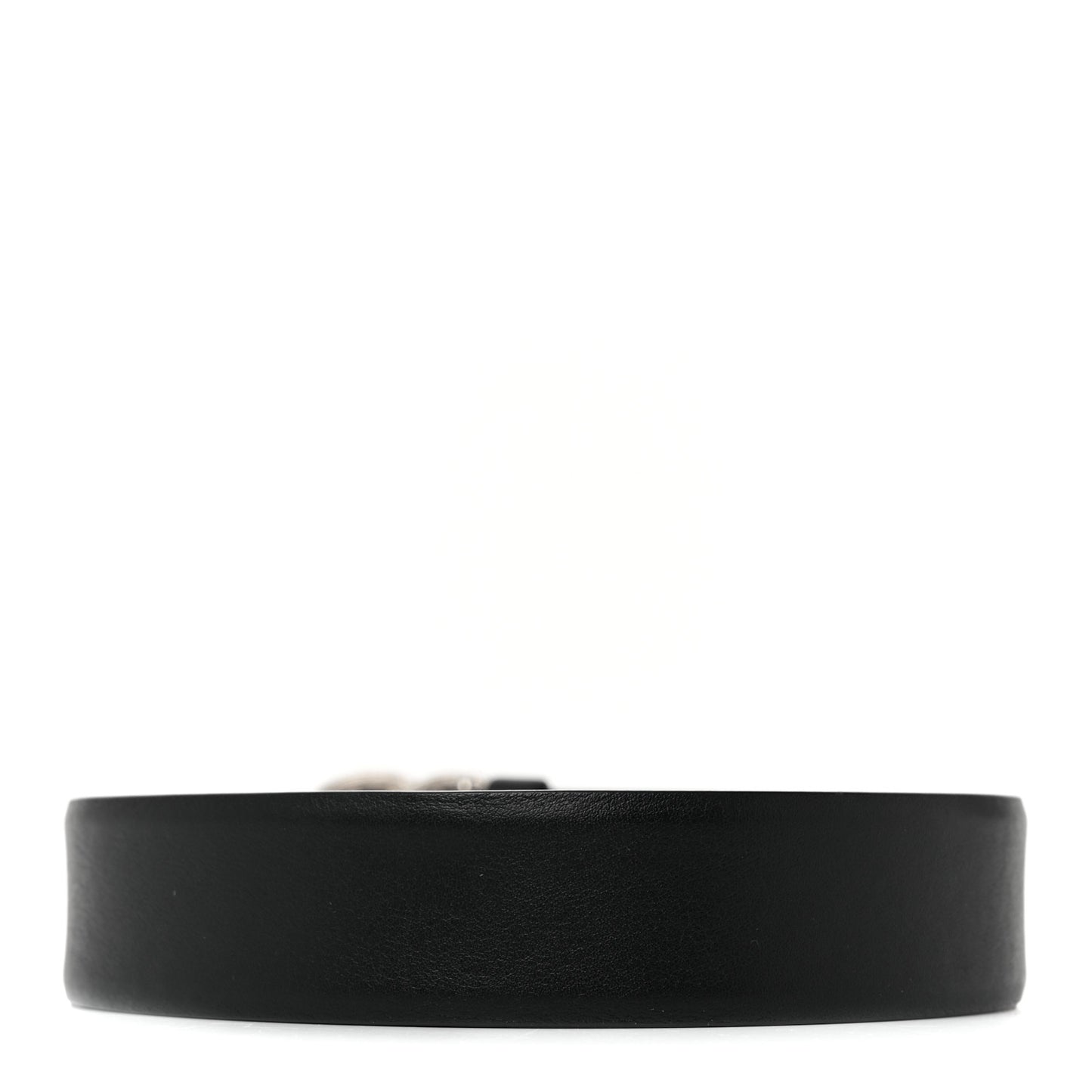 Calfskin Pearl Crystal CC Chain Belt 90 36 Black