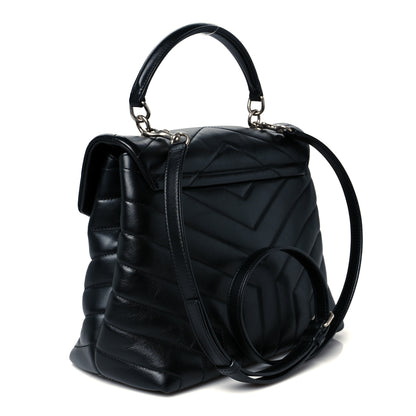 Saint Laurent Calfskin Y Quilted Monogram Medium Loulou Satchel Black 3 of 11