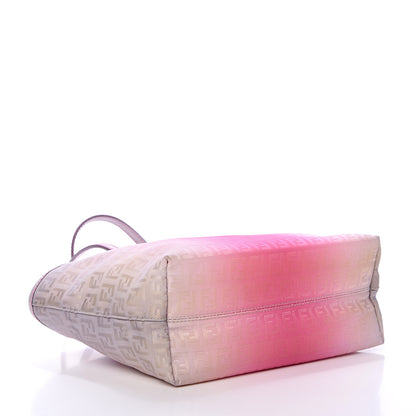 Fendi Zucchino Vitello Ombre Roll Tote Fuxia Lavanda 3 of 11