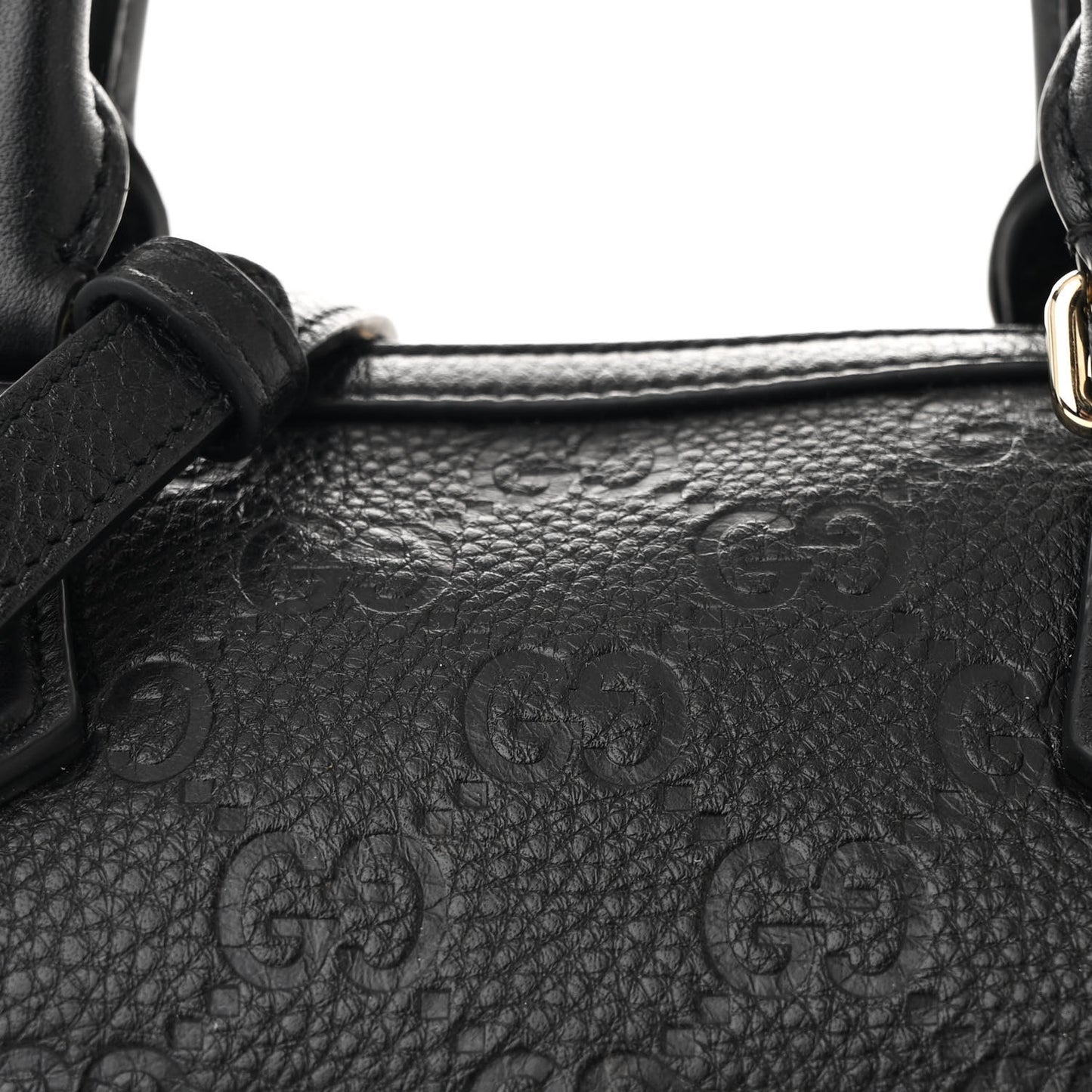 Calfskin GG Emblem Medium Boston Bag Black