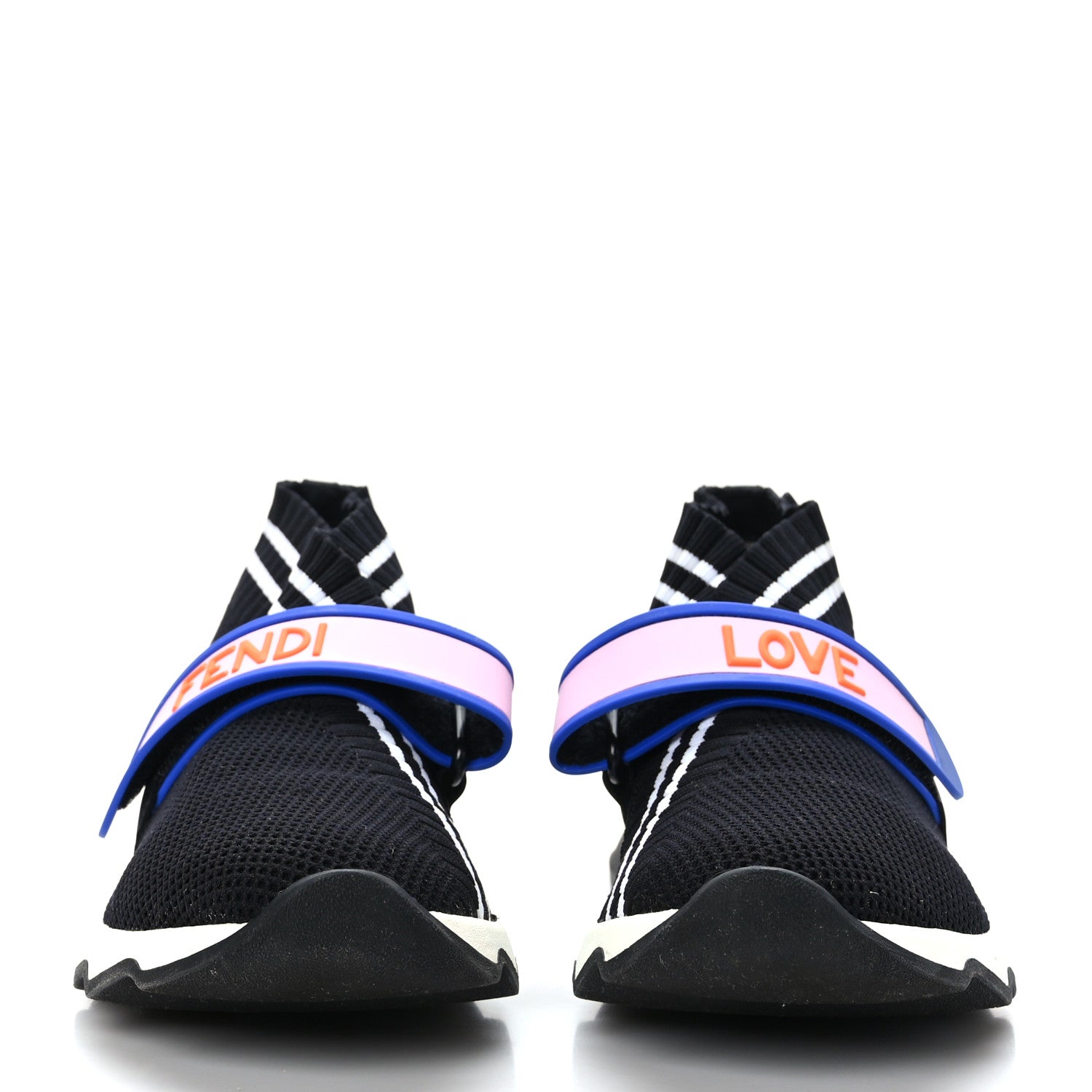 Fendi Stretch Yarn Stiff Band Rockoko Sneakers 36 Black Multicolor 2 of 7