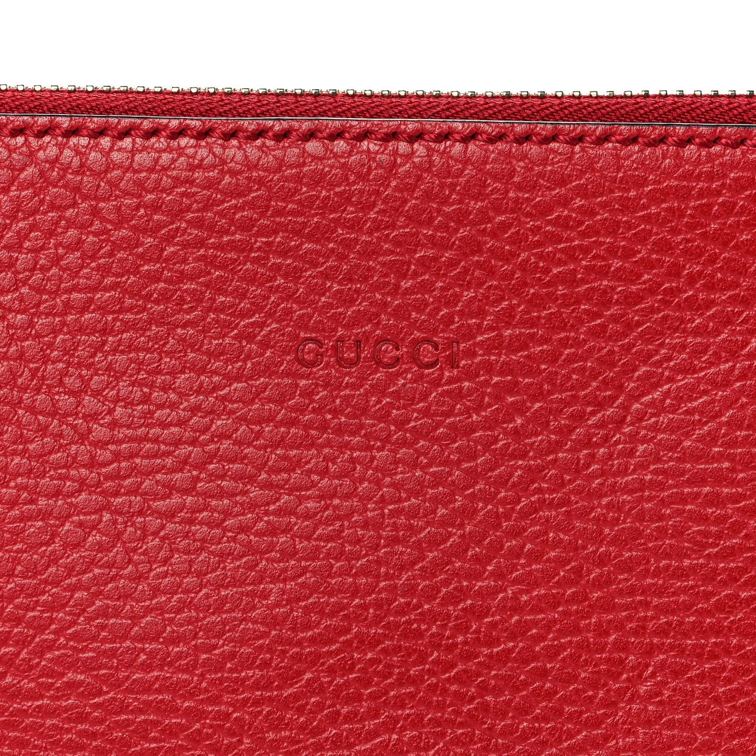 Gucci Calfskin Large Bamboo Clutch Red 8 of 10