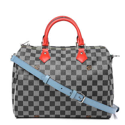 Louis Vuitton Damier Speedy Bandouliere 30 Black White 1 of 9