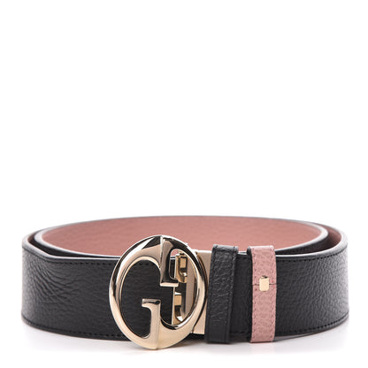 Gucci Calfskin 1973 Reversible Belt 95 38 Black Pink 1 of 6