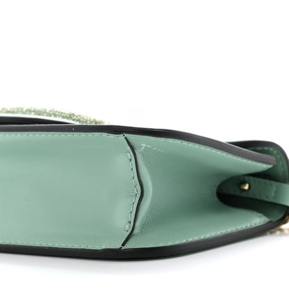 Valentino Garavani Calfskin Crystal Vlogo Loco Shoulder Bag Morning Dew 10 of 13
