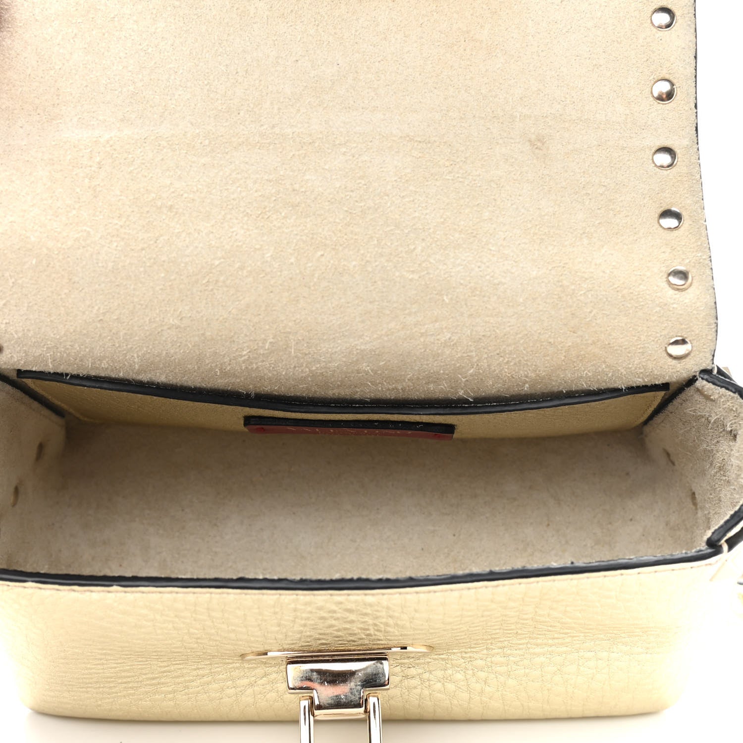 Valentino Garavani Metallic Pebbled Calfskin Mini Rockstud Crossbody Bag Gold 5 of 8