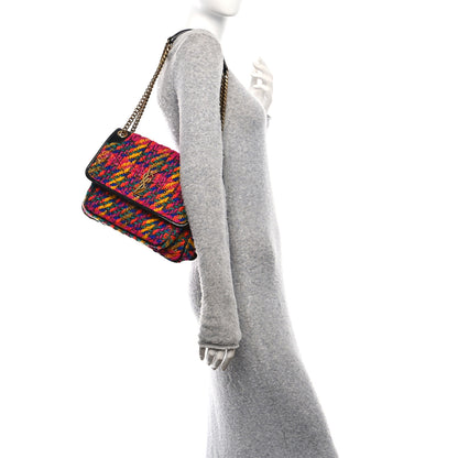 Saint Laurent Tweed Calfskin Matelasse Monogram Medium Niki Chain Satchel Multicolor 2 of 10