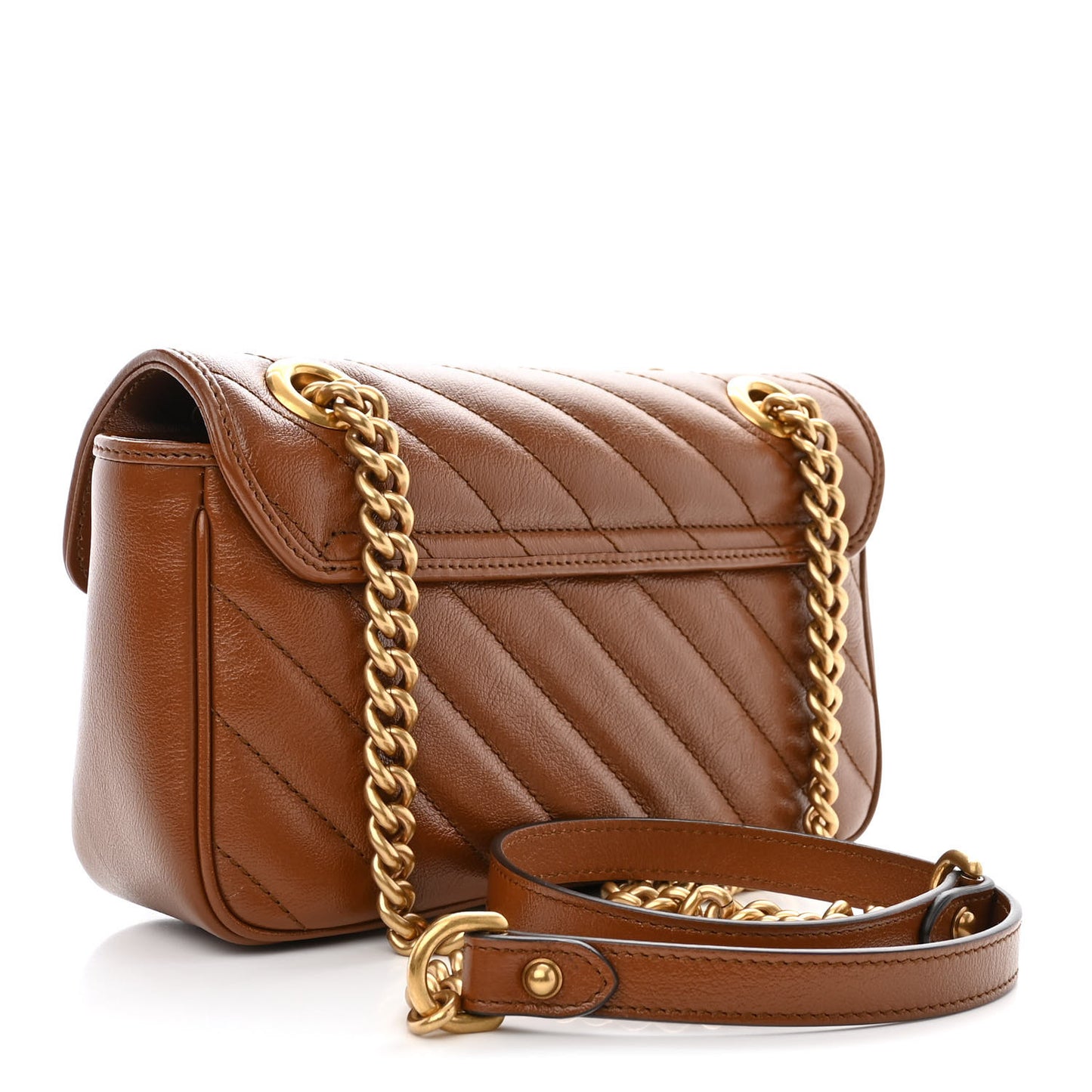 Azalea Calfskin Matelasse Diagonal Mini GG Marmont Shoulder Bag Cuir