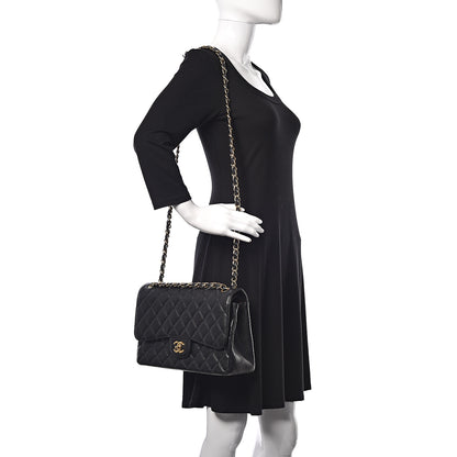 Chanel Caviar Quilted Jumbo Double Flap Black 2 of 19