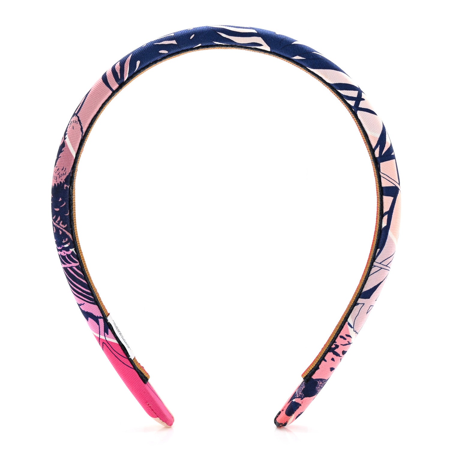 Hermes Silk Twill Jungle Love Rainbow Elsa Headband Rose 1 of 6