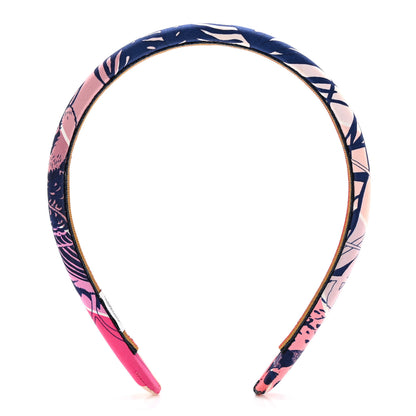 Hermes Silk Twill Jungle Love Rainbow Elsa Headband Rose 1 of 6