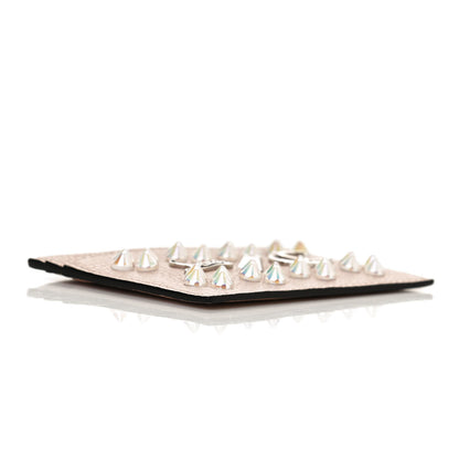 Christian Louboutin Calfskin Kios Studded Card Holder Dune 4 of 8