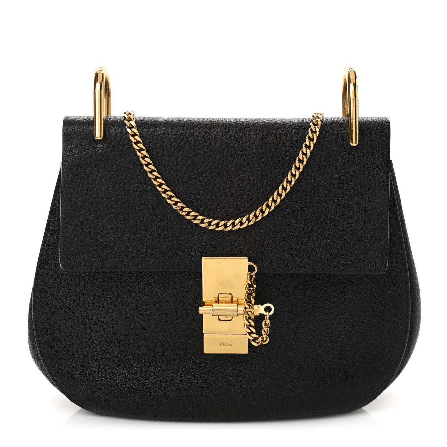 Grained Lambskin Drew Shoulder Bag Black