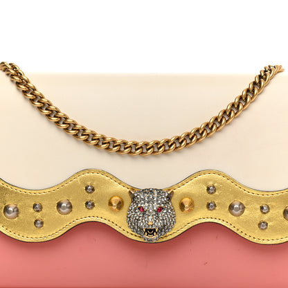 Gucci Calfskin Animalier Broadway Clutch Pink 9 of 12