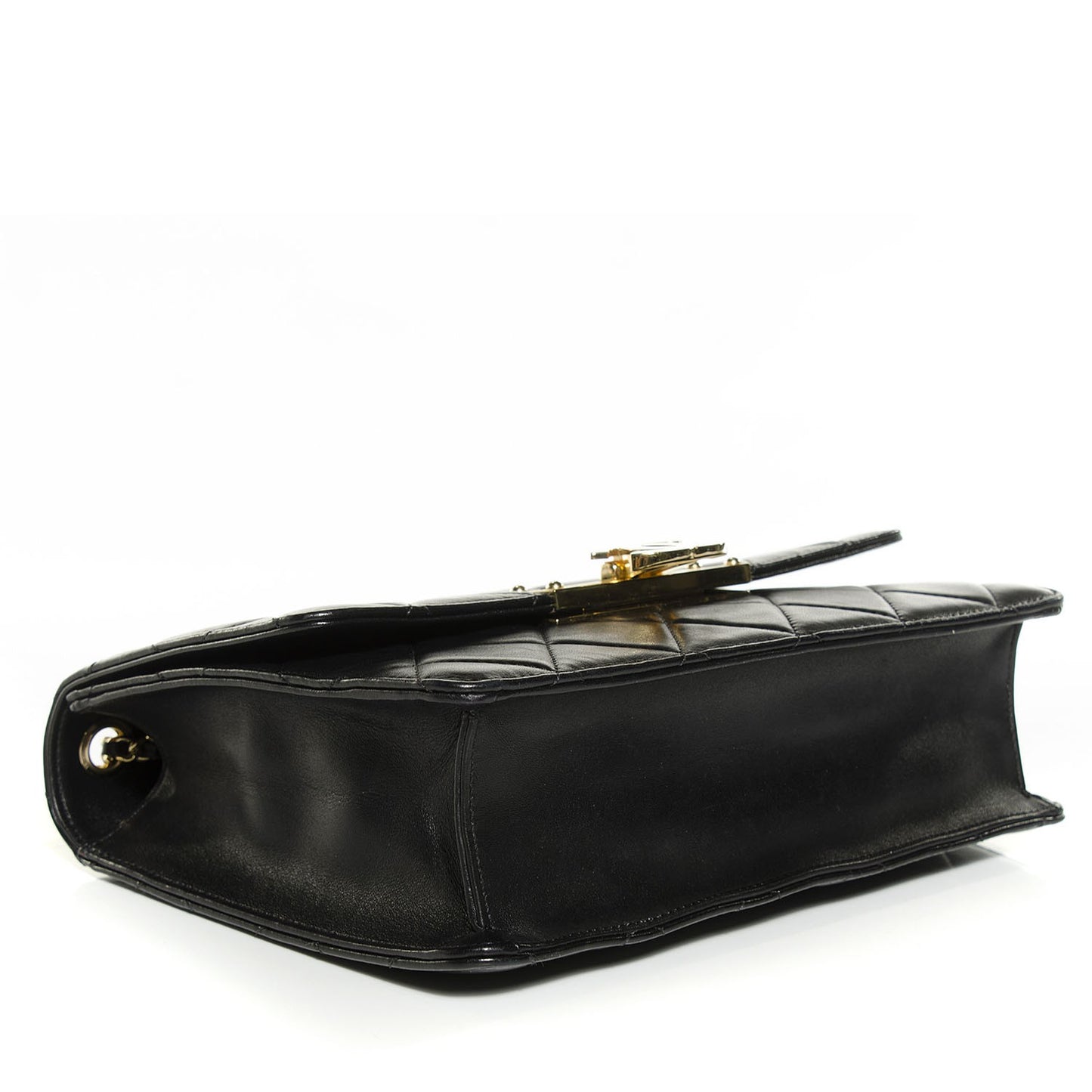 Lambskin Quilted Medium Golden Class Flap Black