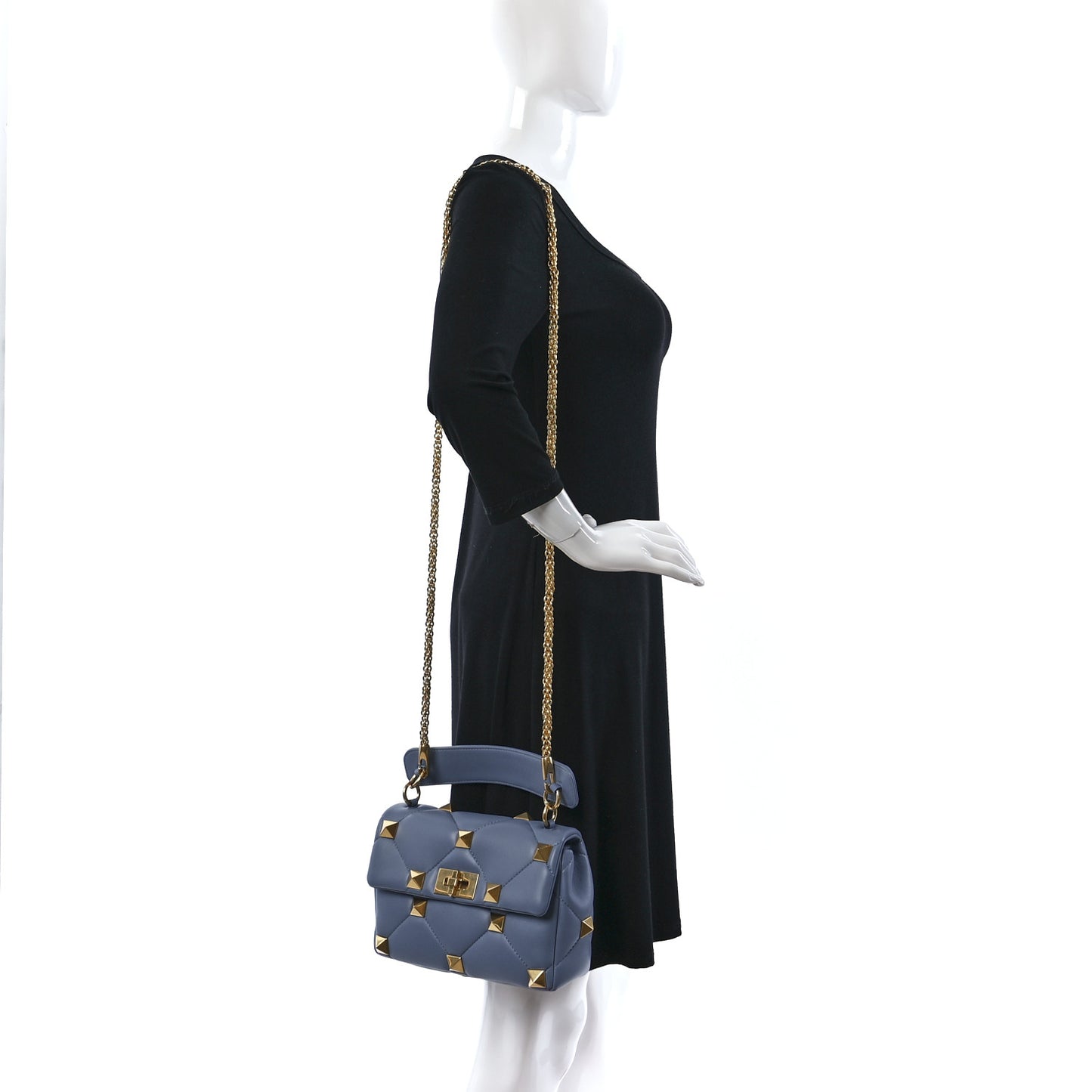 Nappa Medium Roman Stud Shoulder Bag Niagara