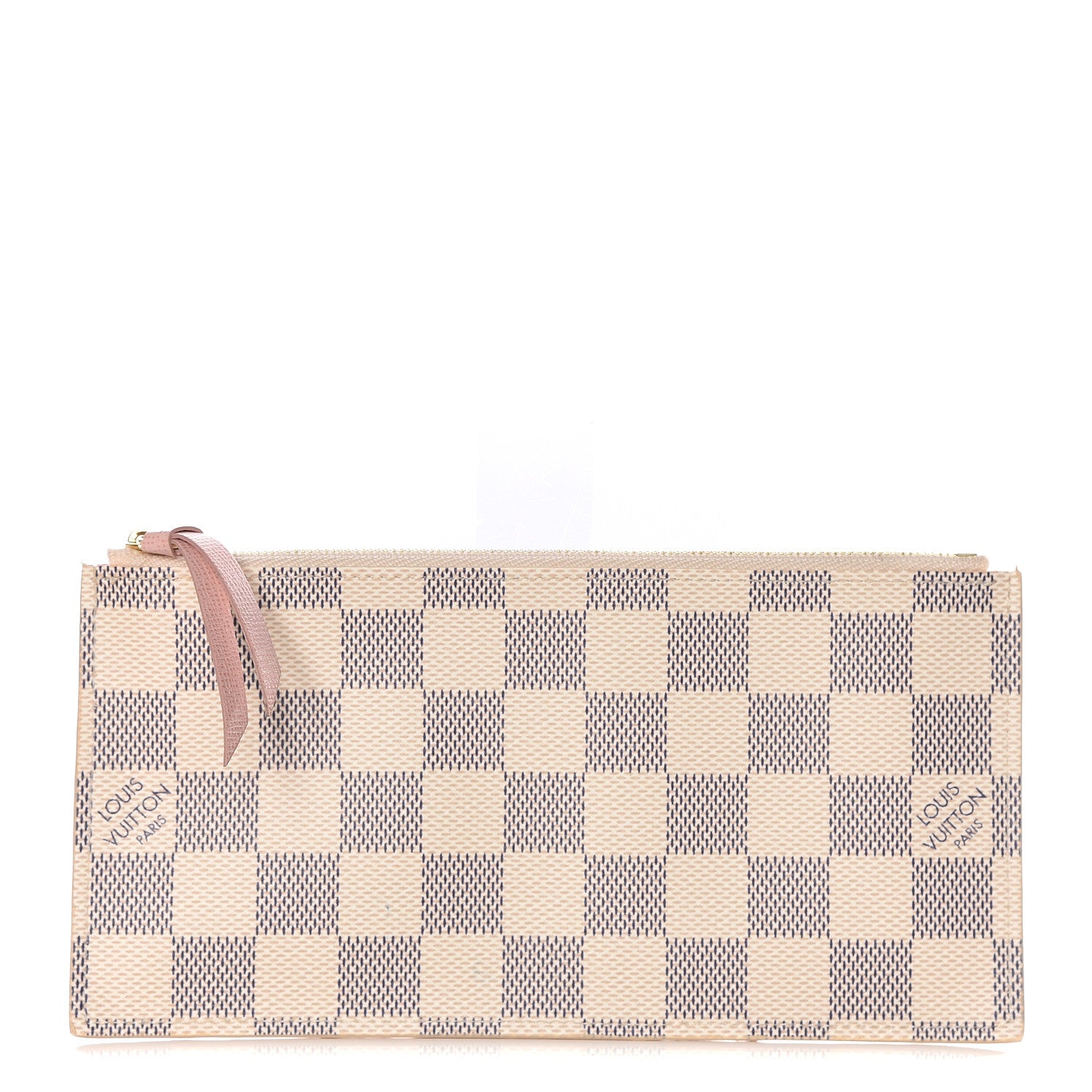 Louis Vuitton Damier Azur Felicie Chain Wallet Zippered Insert Rose Ballerine 1 of 9