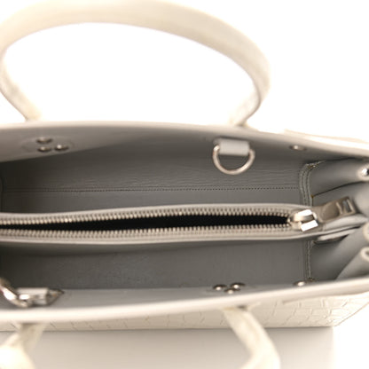 Saint Laurent Calfskin Crocodile Embossed Baby Sac De Jour Gris Perle 5 of 13