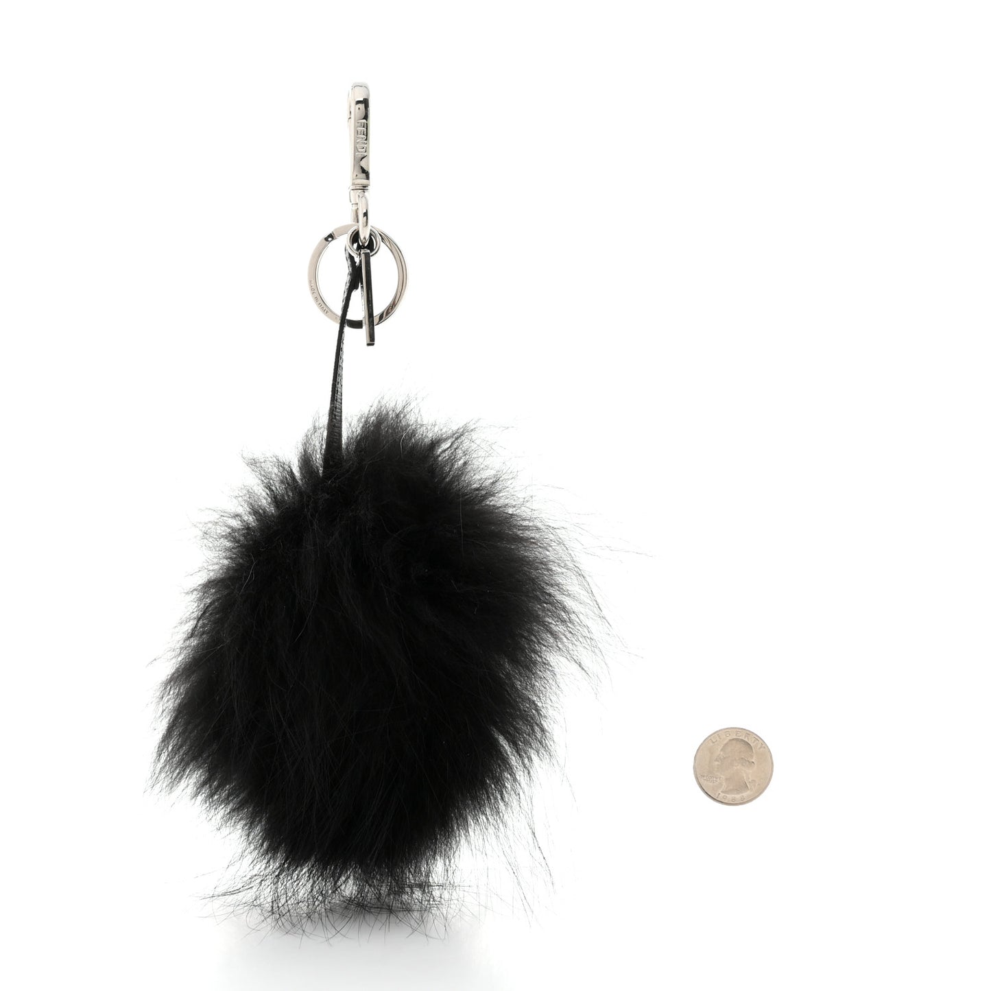 Vitello Elite Fox Fur Fusto Monster Bag Bug Charm Black Yellow
