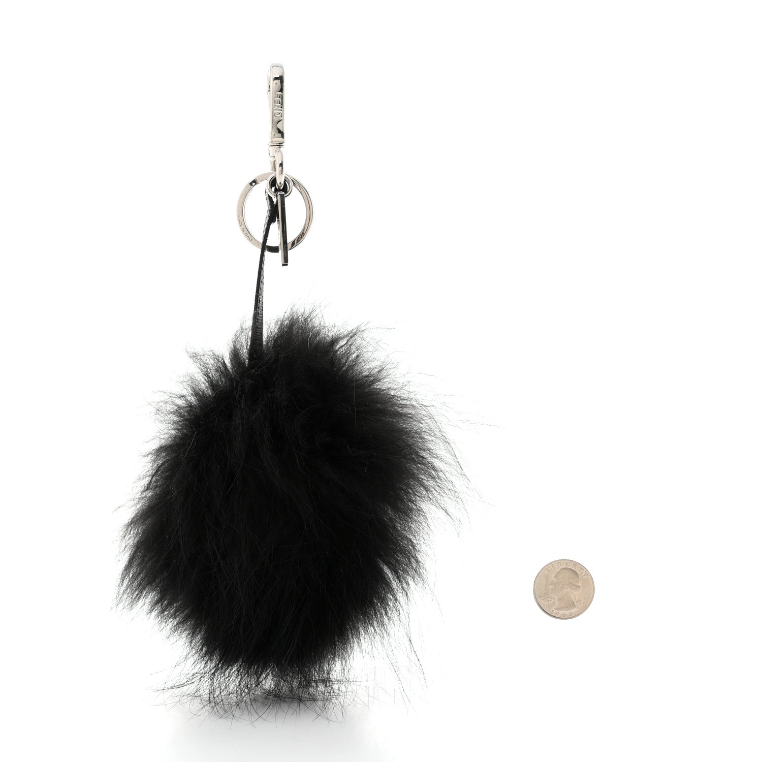 Fendi Vitello Elite Fox Fur Fusto Monster Bag Bug Charm Black Yellow 2 of 6