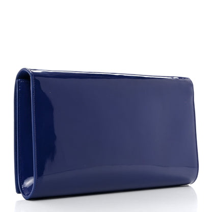 Saint Laurent Patent Calfskin Monogram Large Belle De Jour Clutch Royal Blue 3 of 7