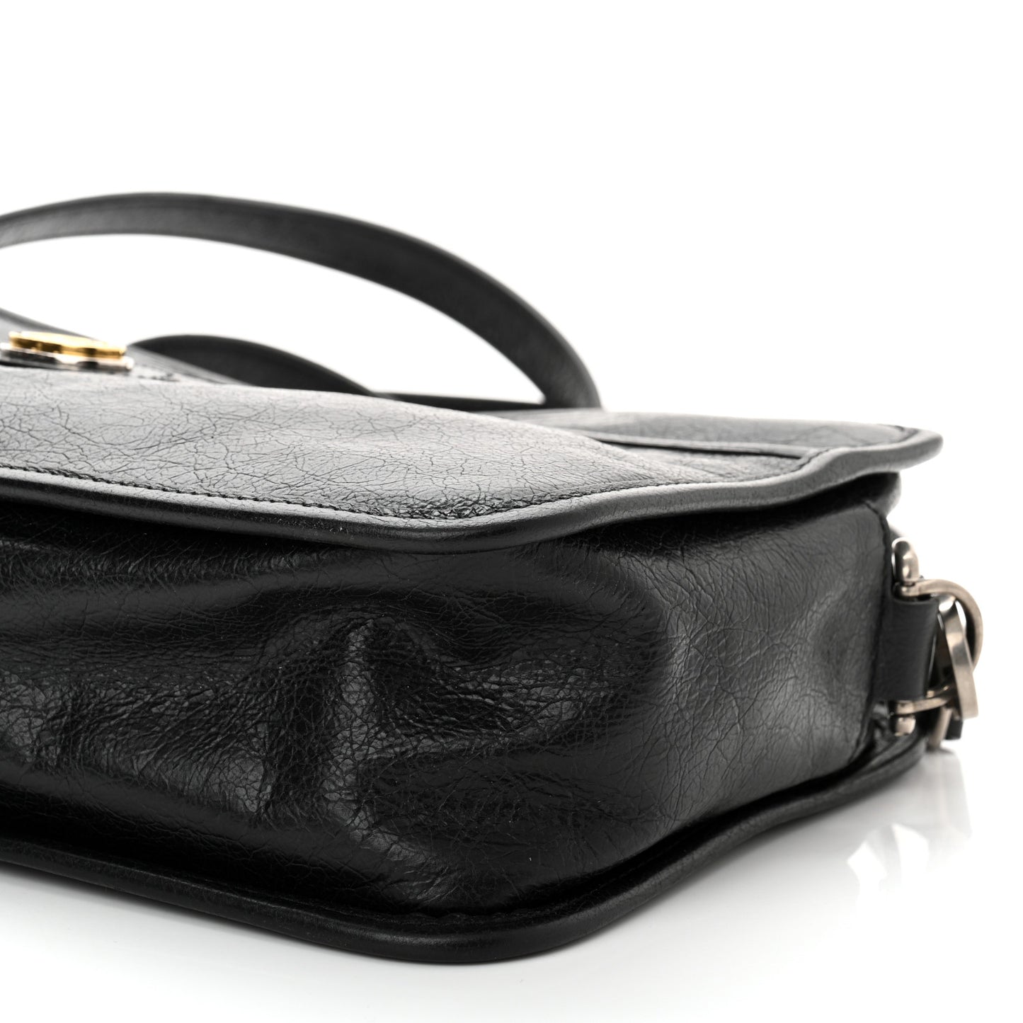 Fluffy Calfskin Morpheus Shoulder Bag Black