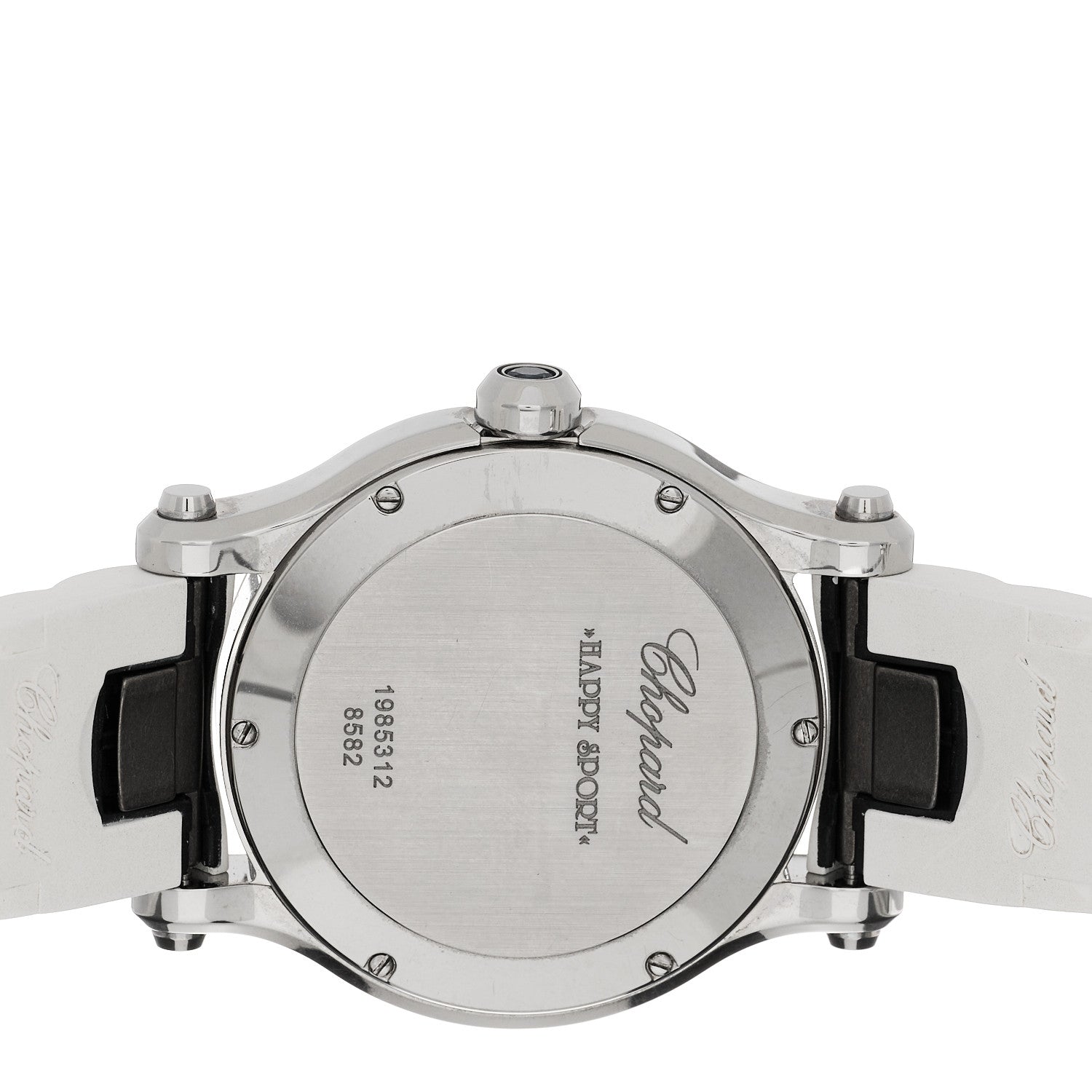Chopard Stainless Steel Rubber 5 Diamond 36mm Happy Sport Quartz Watch White 4 of 6