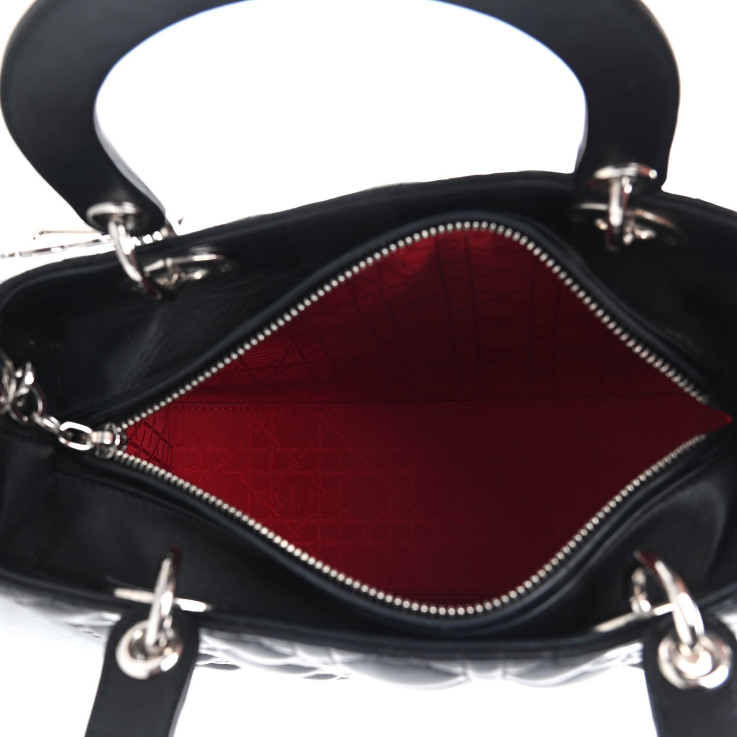 Christian Dior Lambskin Cannage Medium Lady Dior Black 7 of 10