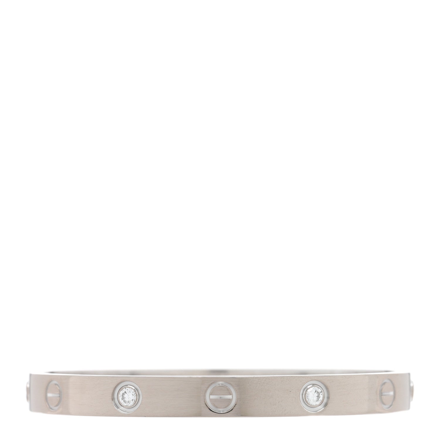 Cartier 18K White Gold 4 Diamond LOVE Bracelet 16 2 of 7