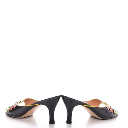 Louis Vuitton Glazed Calfskin Open Toe Mule Sandals 41 Black 5 of 15