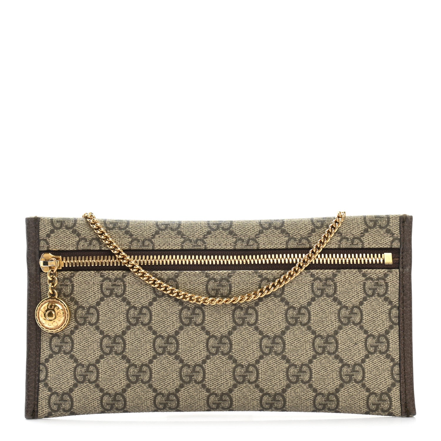 Gucci GG Supreme Monogram Large Rajah Chain Clutch Brown 1 of 7