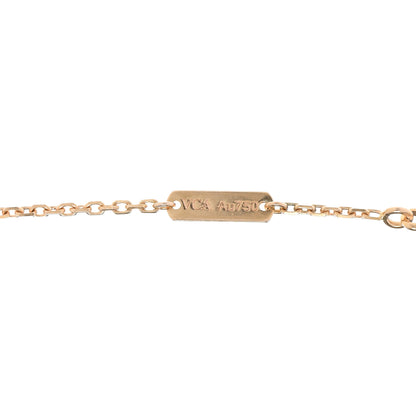 Van Cleef & Arpels 18K Rose Gold Diamond Small Perlee Clovers Pendant Necklace 5 of 6