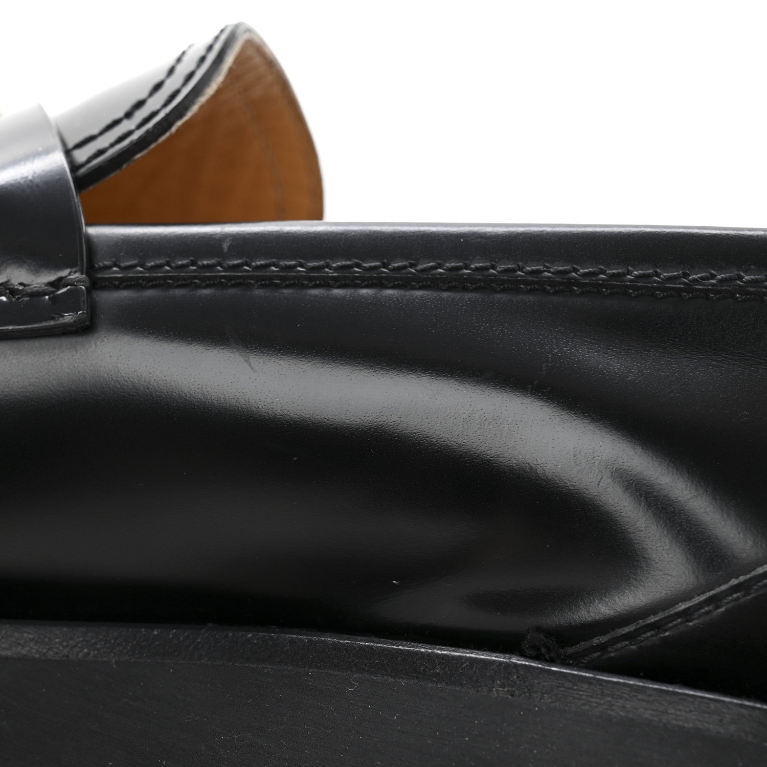 Gucci Cordovan Lux Womens Jeanne Platform Lug Sole 30/45mm Loafers 37.5 Black 10 of 10