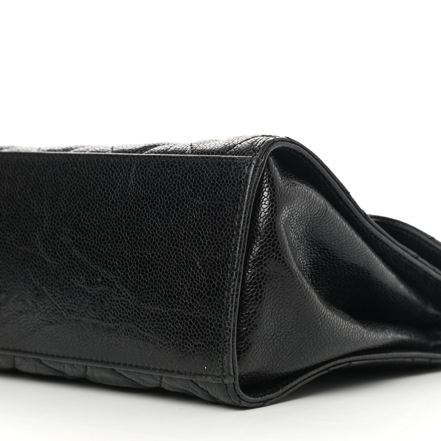 Chanel Crumpled Grained Calfskin Jumbo CC Crave Flap Black 10 of 13