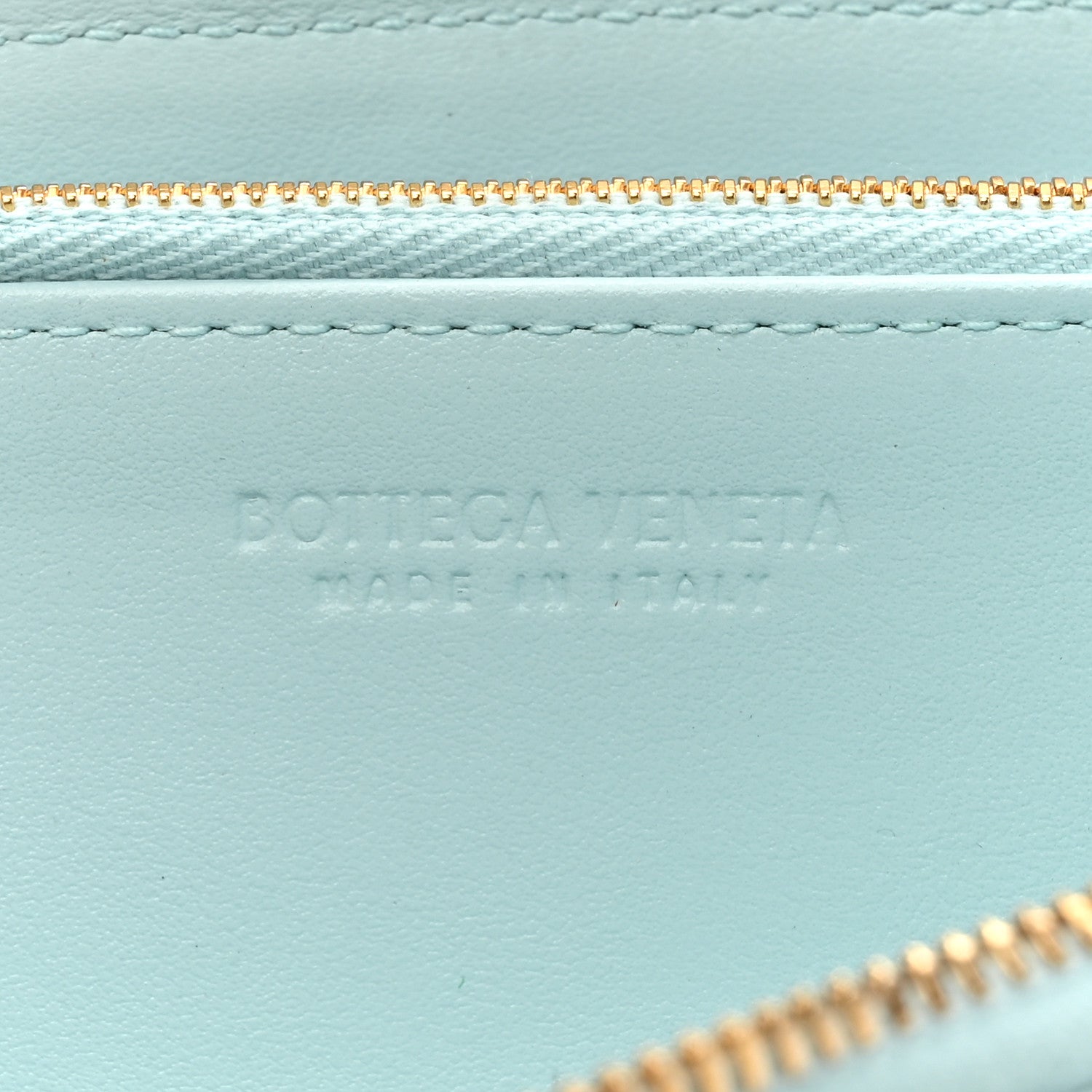 Bottega Veneta Shiny Calfskin Maxi Intreccio Zip Around Wallet Teal Washed 6 of 12